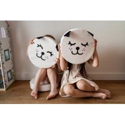 Poduszki biała ekoskóra KOTEK z uszkami 6 cm - RÓŻNE RODZAJE