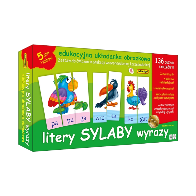 Litery, Sylaby, Wyrazy - Układanka Edukacyjna