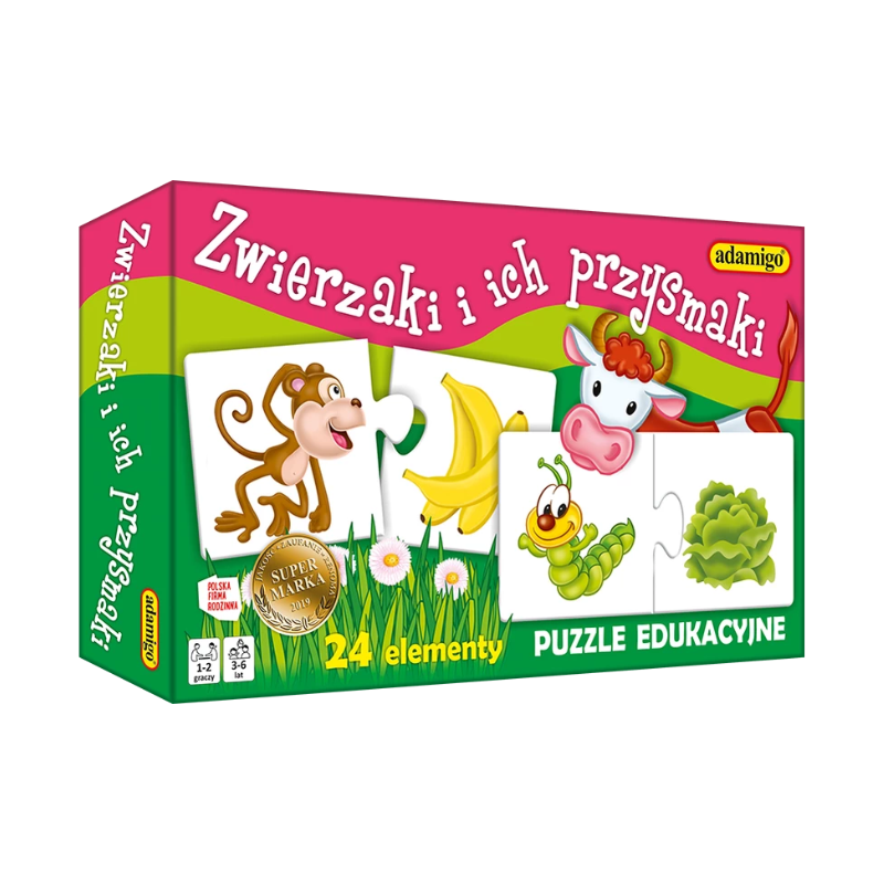 Zwierzaki i ich przysmaki - Puzzle Edukacyjne