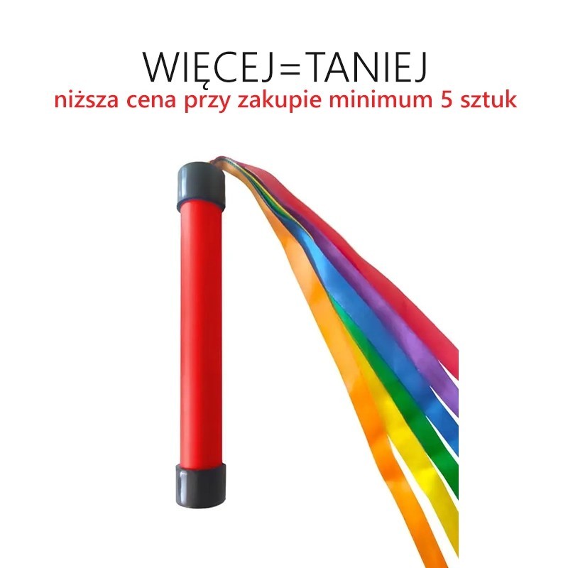Różdżka gimnastyczna ze wstążkami, jednostronna