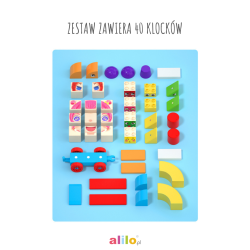 Klocki Magnetyczne Alilo 40 elementów - Kreatywna Zabawa