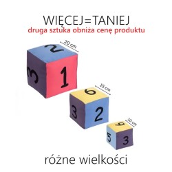Kostka edukacyjna cyfry PASTELOWA - RÓŻNE ROZMIARY