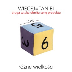 Kostka edukacyjna cyfry PASTELOWA - RÓŻNE ROZMIARY