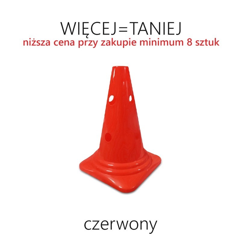 Pachołek gimnastyczny 30 cm z otworami - RÓŻNE KOLORY