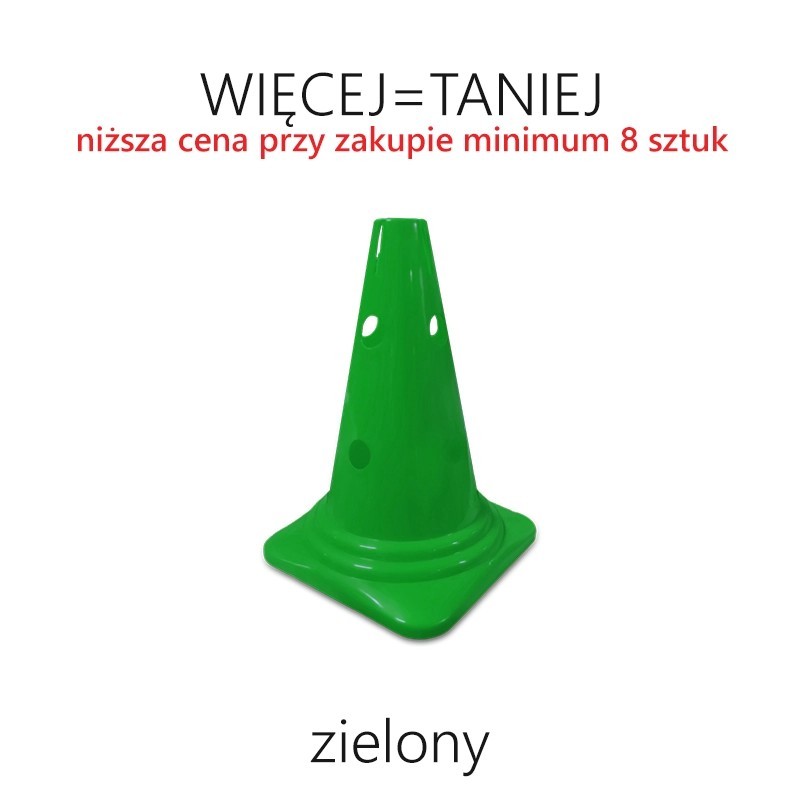 Pachołek gimnastyczny 30 cm z otworami - RÓŻNE KOLORY