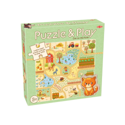 Puzzle i gra Kot na farmie - zestaw dla najmłodszych