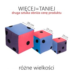 Kostka edukacyjna kropki PASTELOWA - RÓŻNE ROZMIARY