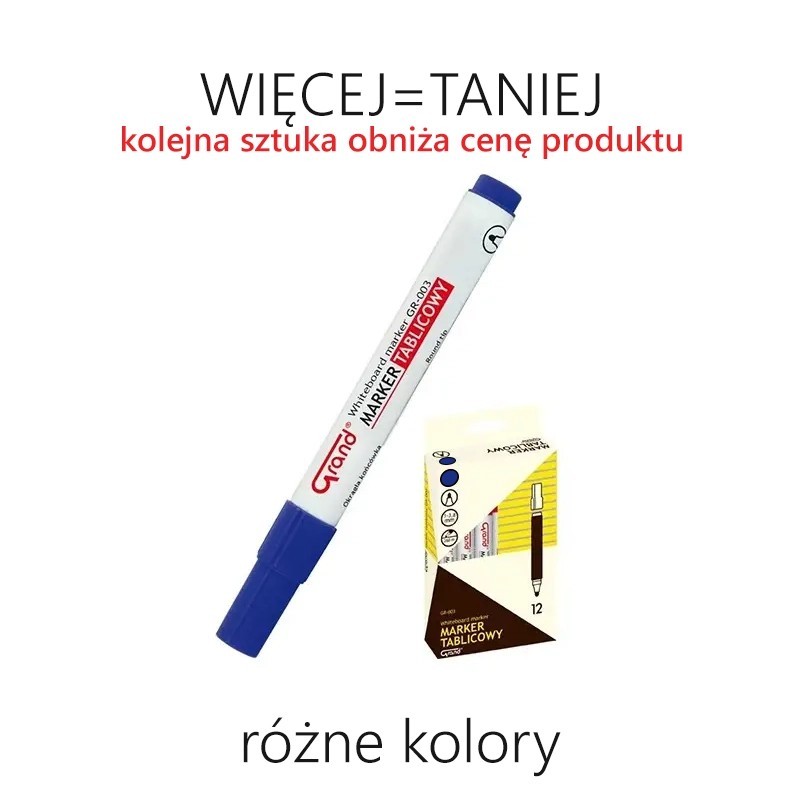 Markery suchościeralne tablicowe, 12 sztuk