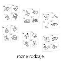 Karty do zabaw (zestaw 20 szt.) do kolorowania - RÓŻNE RODZAJE