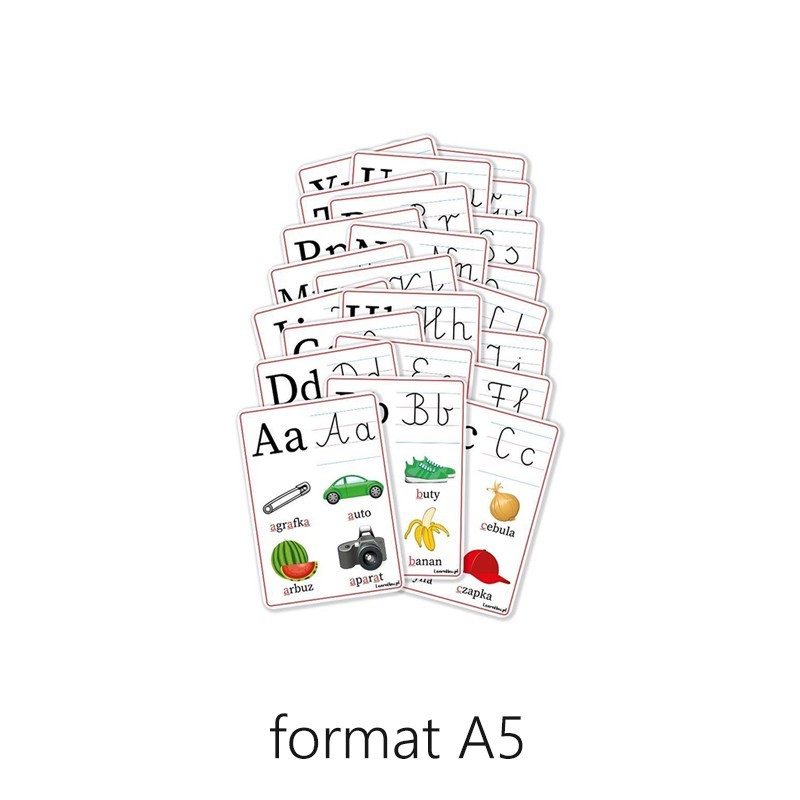 Plansze edukacyjne ALFABET 23 karty - RÓŻNE FORMATY