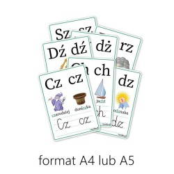 Plansze edukacyjne DWUZNAKI 7 kart - RÓŻNE FORMATY