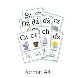 Plansze edukacyjne DWUZNAKI 7 kart - RÓŻNE FORMATY