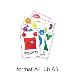 Plansze edukacyjne FIGURY GEOMETRYCZNE 8 kart - RÓŻNE FORMATY