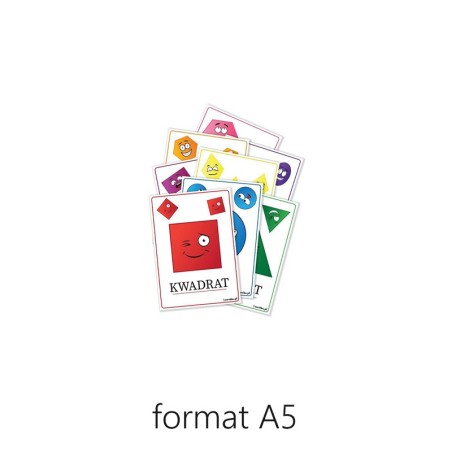 Plansze edukacyjne FIGURY GEOMETRYCZNE 8 kart - RÓŻNE FORMATY