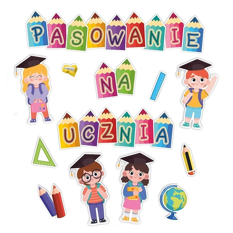 Dekoracja dwustronna - Pasowanie na ucznia 27 elementów