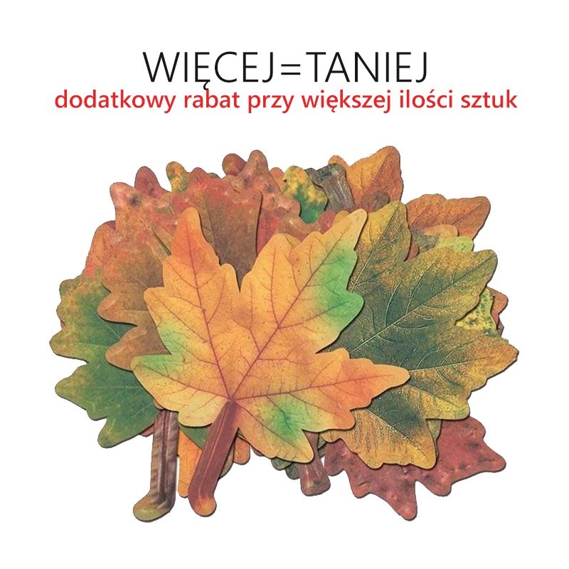 Dekoracja jednostronna - Liście klonu kartonowe 30 sztuk