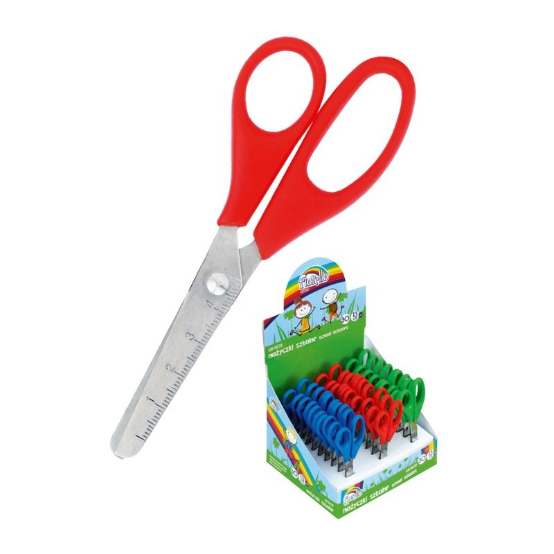 Nożyczki szkolne 30 szt. (z linijką 13 cm)