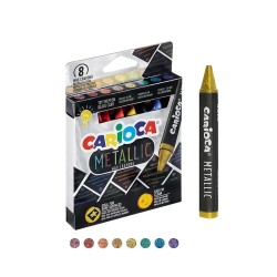 Kredki świecowe 8 kolorów, metaliczne Carioca