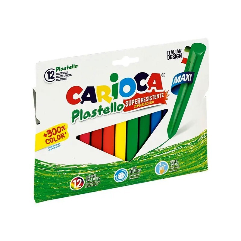 Kredki świecowe 12 kolorów, TRÓJKĄTNE Carioca