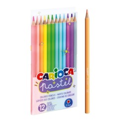 Kredki sześciokątne 12 kolorów, ołówkowe PASTELOWE KOLORY