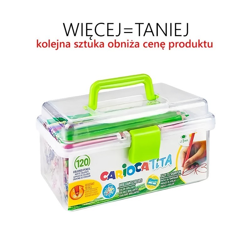 Kredki  sześciokątne 36 kolorów, ołówkowe 120 sztuk