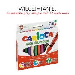 Kredki świecowe 12 kolorów, okrągłe Carioca