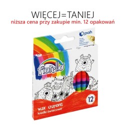 Kredki świecowe 12 kolorów, okrągłe Fiorello
