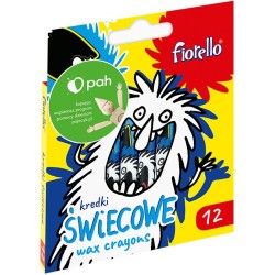 Kredki świecowe 12 kolorów, okrągłe EXTRA Fiorello