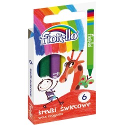 Kredki świecowe 6 kolorów, okrągłe Fiorello