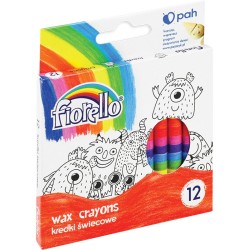 Kredki świecowe 12 kolorów, okrągłe Fiorello