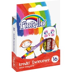 Kredki świecowe 16 kolorów, okrągłe Fiorello
