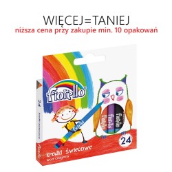 Kredki świecowe 24 kolory, okrągłe Fiorello