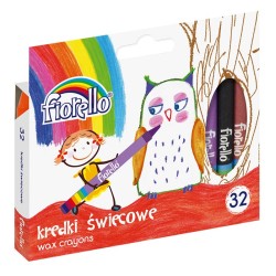Kredki świecowe 32 kolory, okrągłe Fiorello