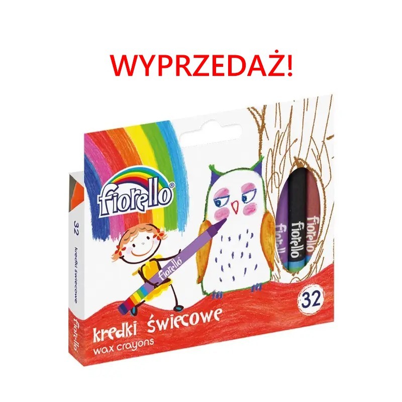 Kredki świecowe 32 kolory, okrągłe Fiorello