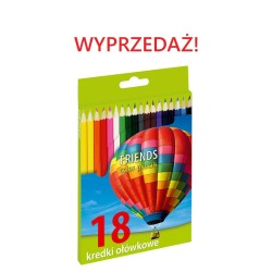 Kredki sześciokątne 18 kolorów, ołówkowe