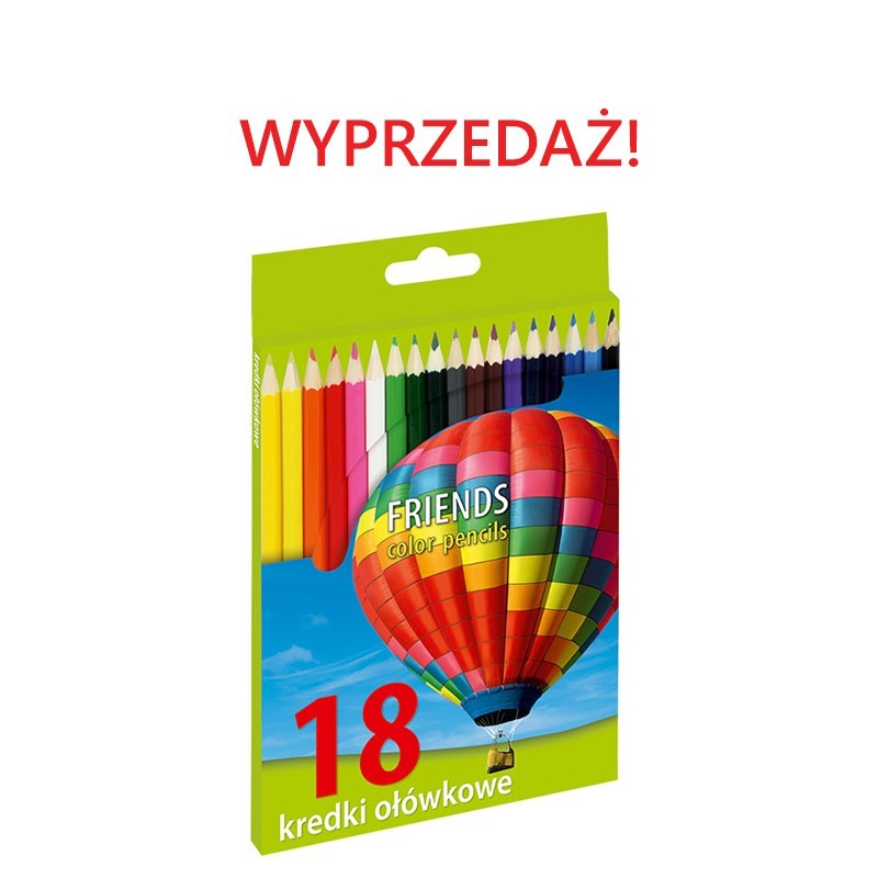 Kredki sześciokątne 18 kolorów, ołówkowe
