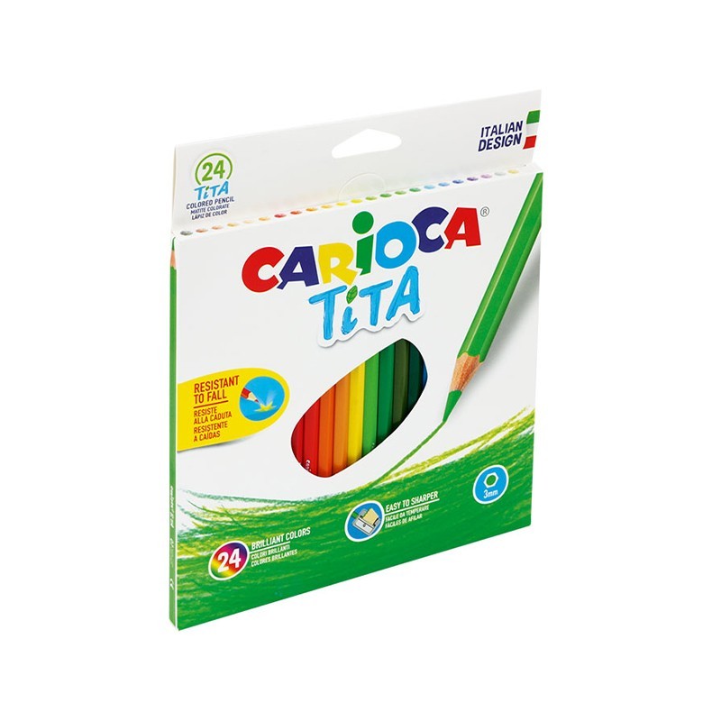 Kredki  sześciokątne 24 kolory, ołówkowe WYMAZYWALNE