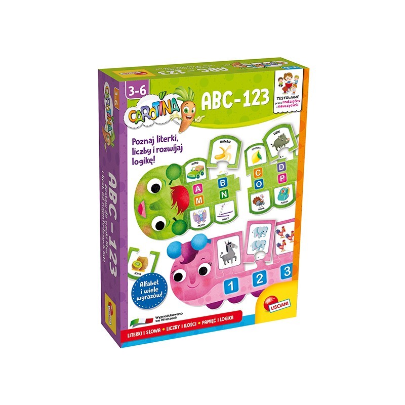 Carotina - ABC-123 - nauka liter i cyfr dla przedszkolaków