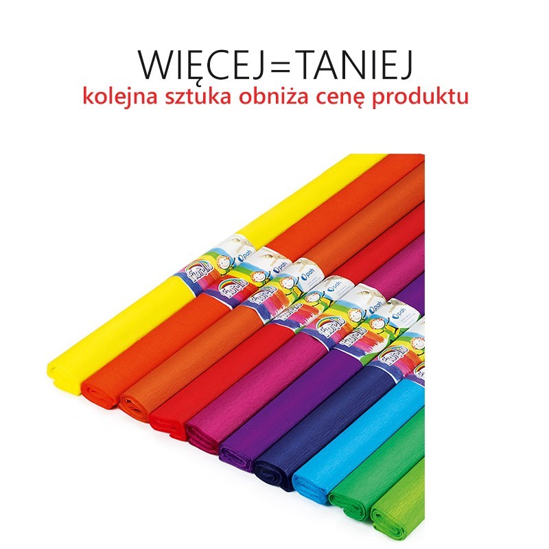 Bibuła marszczona mix kolorów 200 x 50 cm (10 rolek) - zestaw 2