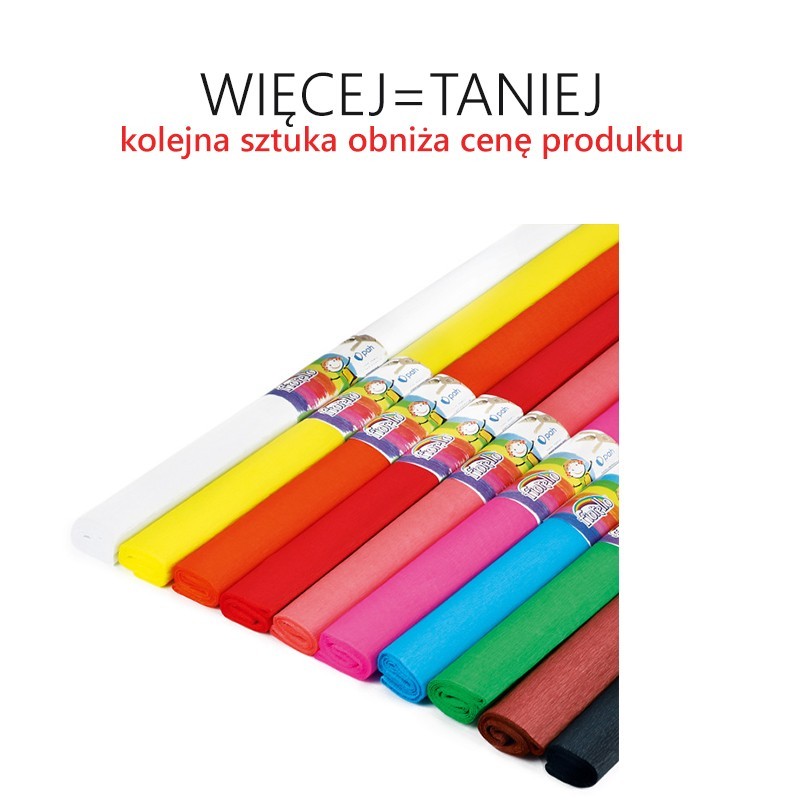 Bibuła marszczona mix kolorów 200 x 50 cm (10 rolek) - zestaw 1