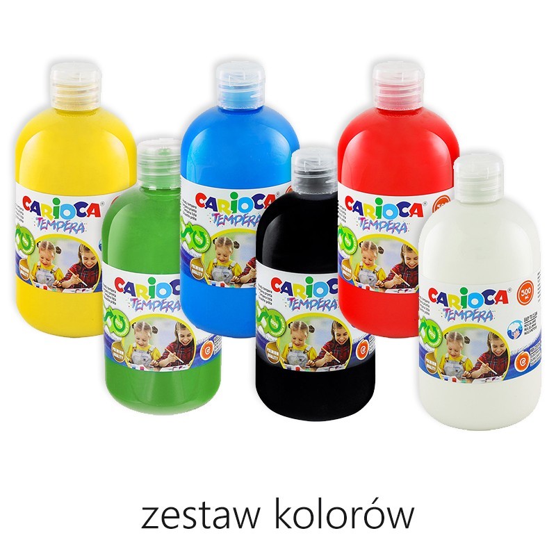 Farba tempera 500 ml - ZESTAW 6 KOLORÓW
