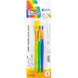Pędzle nylonowe - kolorowe, 3 szt. SZKOLNE