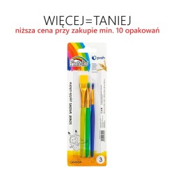 Pędzle nylonowe - kolorowe, 3 szt. SZKOLNE