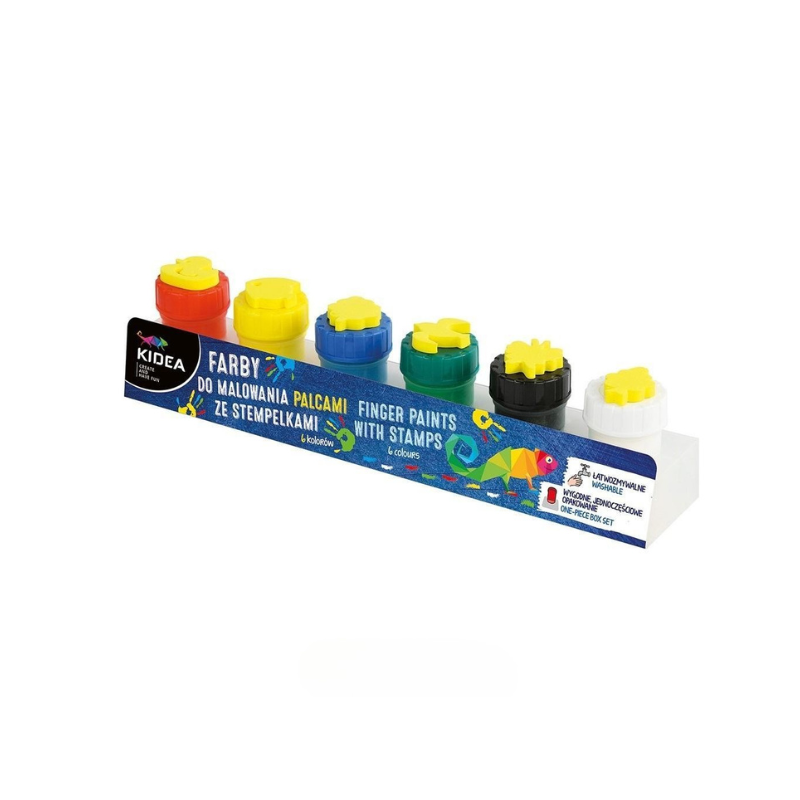 Farby do malowania palcami ze stemplami 6 kolorów