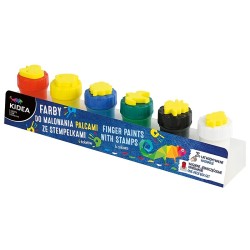 Farby do malowania palcami ze stemplami 6 kolorów
