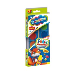 Farby akwarelowe 12 kolorów BAMBINO