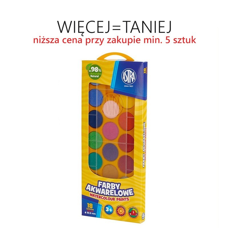 Farby akwarelowe 18 kolorów ASTRA