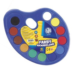 Farby akwarelowe 12 kolorów ASTRA na palecie