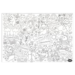 Kolorowanka XXL podłogowa - KAPIBARA, 2 sztuki 70x100 cm