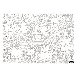 Kolorowanka XXL podłogowa - KAPIBARA, 2 sztuki 70x100 cm